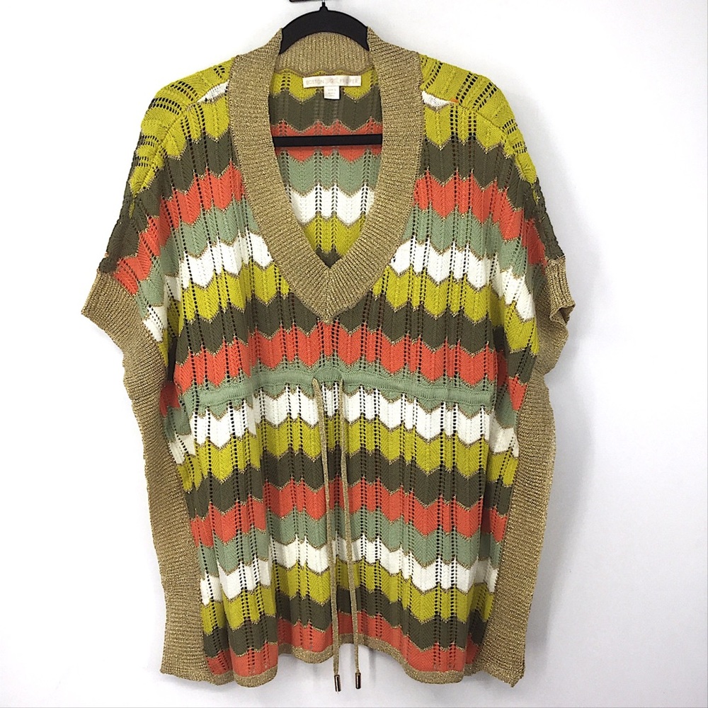 Fabulous Boston Proper Knit Chevron draw waist Sweater EUC size Small